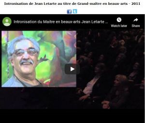 Jean Letarte Grand Maître en Beaux-arts AIBAQ